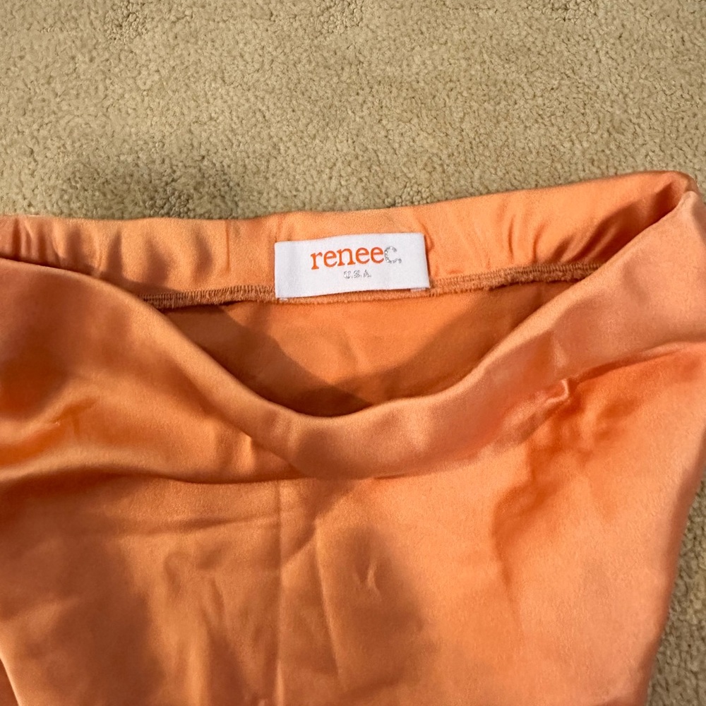 Renee C. Orange Midi Skirt